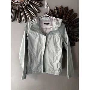 The North Face Womens Small Mint Green Hooded Rain Jacket Full Zip Size Small